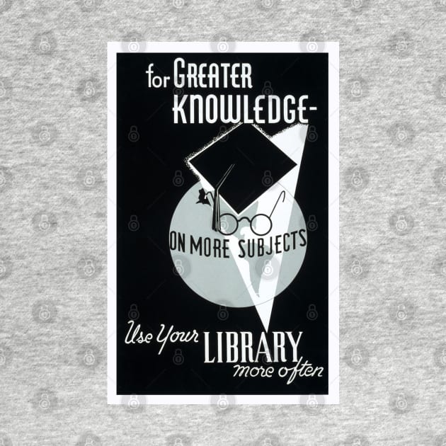 Beautifully Restored Library/Educational Poster For Greater Knowledge Use Your Library by vintageposterco